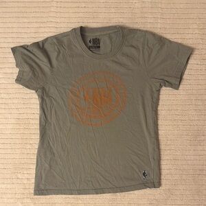 NBA Olive Green Short Sleeve Tee with Orange Logo